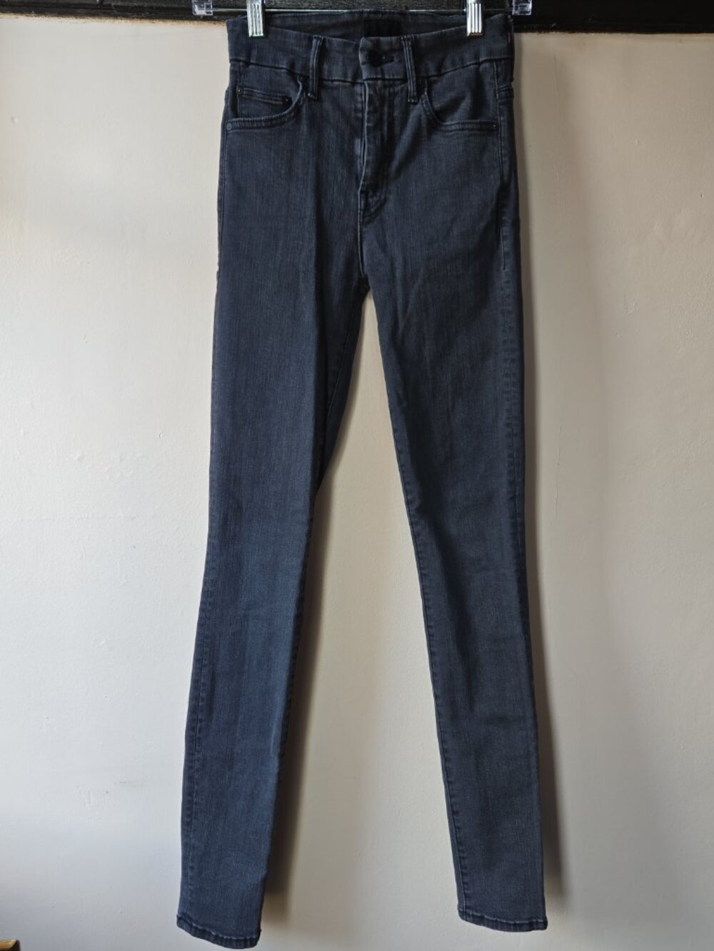 Mother 24 High-Waisted Looker Skinny Gray Denim Jeans - Dancing in the Dark